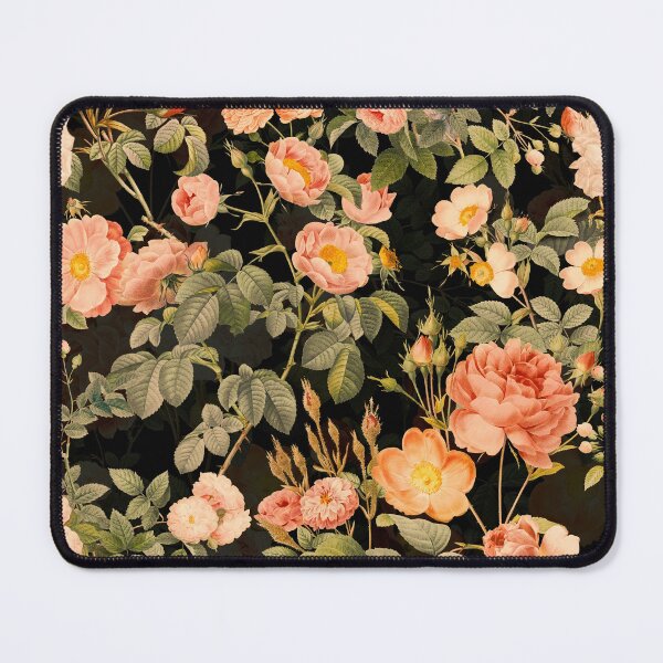 Item preview, Blush Redouté Roses On black Botanical Night Garden Nightgarden designed and sold by UtArt.
