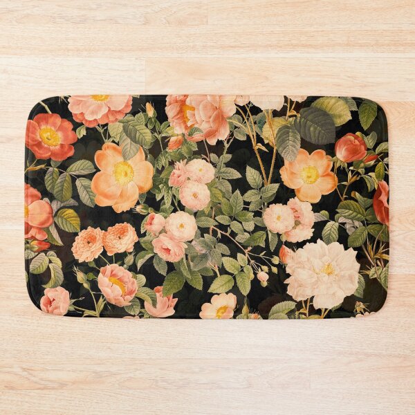 Item preview, Blush Redouté Roses On black Botanical Night Garden Nightgarden designed and sold by UtArt.
