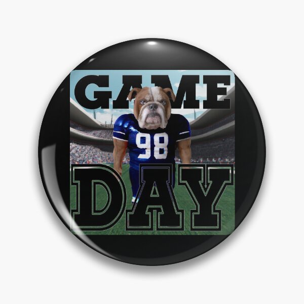 Item preview, Football Bulldog dressed in dark blue uniform. Ready for Game Day designed and sold by jamie Omahen.