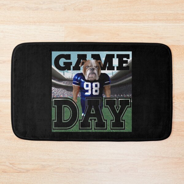 Item preview, Football Bulldog dressed in dark blue uniform. Ready for Game Day designed and sold by jamie Omahen.