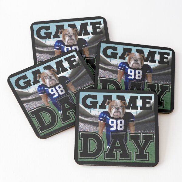 Item preview, Football Bulldog dressed in dark blue uniform. Ready for Game Day designed and sold by jamie Omahen.