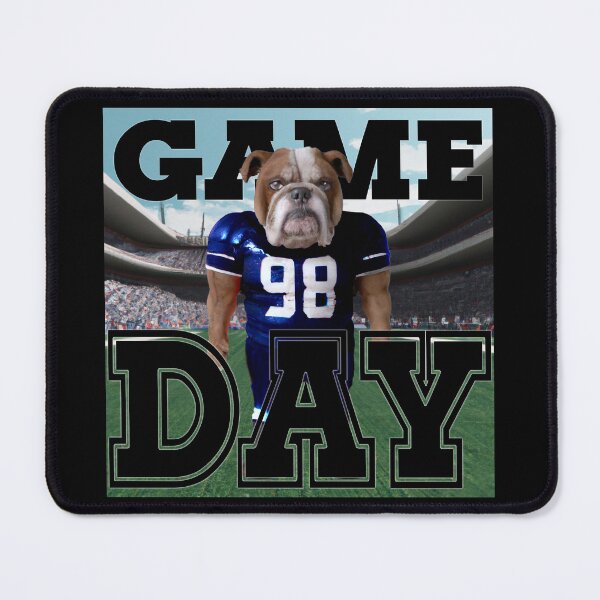 Item preview, Football Bulldog dressed in dark blue uniform. Ready for Game Day designed and sold by jamie Omahen.