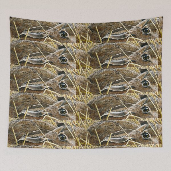 Item preview, Lying Low. Hare hiding in a stubble field. Original Acrylic Painting by Jane Green. designed and sold by janesg.