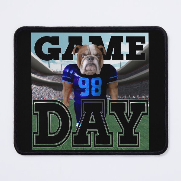 Item preview, Football Bulldog dressed in blue and light blue uniform. Ready for Game Day designed and sold by jamie Omahen.