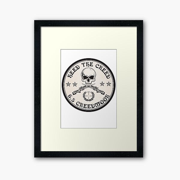 Heed The Creed On Black Framed Art Print