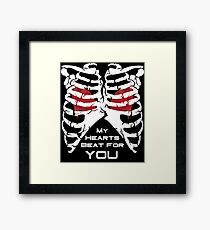 My Hearts Beat For You - White Framed Print