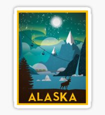 Pegatina Cartel de viaje vintage del estado de Alaska