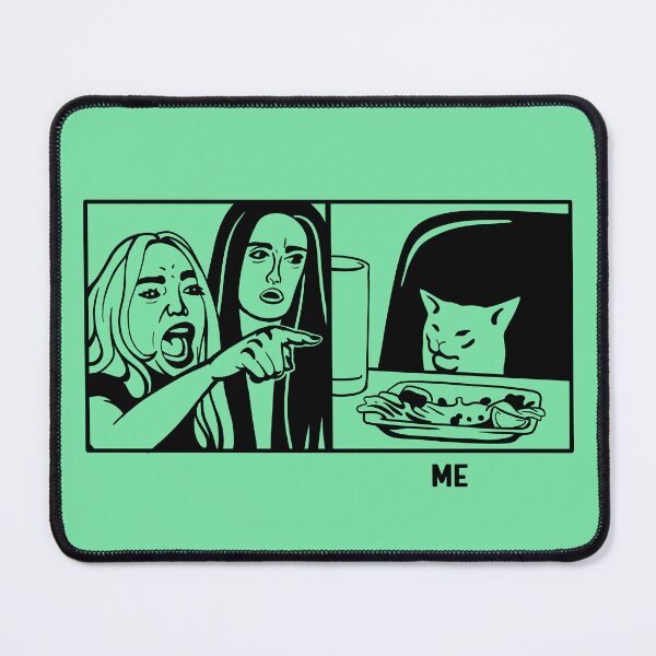 Item preview, Woman yelling at a cat meme. Funny design for meme lovers, dark ink designed and sold by martodesign.