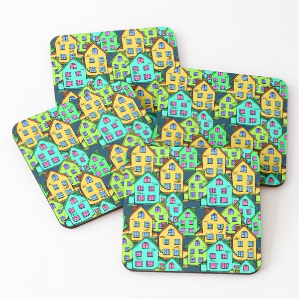 Item preview, Funky Colorful Townhouses designed and sold by Stus RoadTrips.