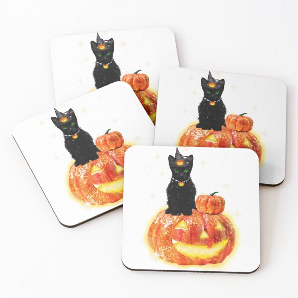 Item preview, Cute Black Kitten and Jack O Lantern Pumpkin Halloween Witch designed and sold by Jolly-Yosei.