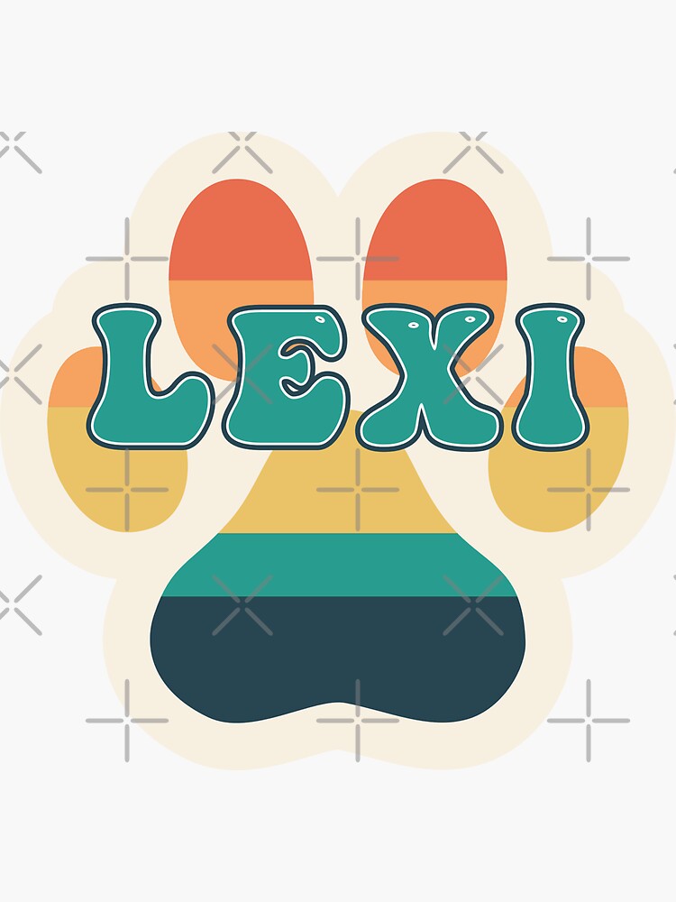 "Lexi Dog Name Vintage Sunset Paw Prints on Cream Lexi Dog Name