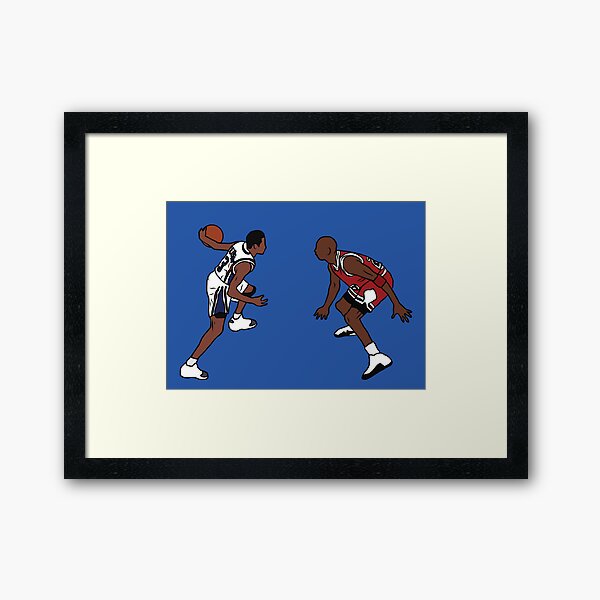 Allen Iverson Crosses Over Michael Jordan Framed Art Print