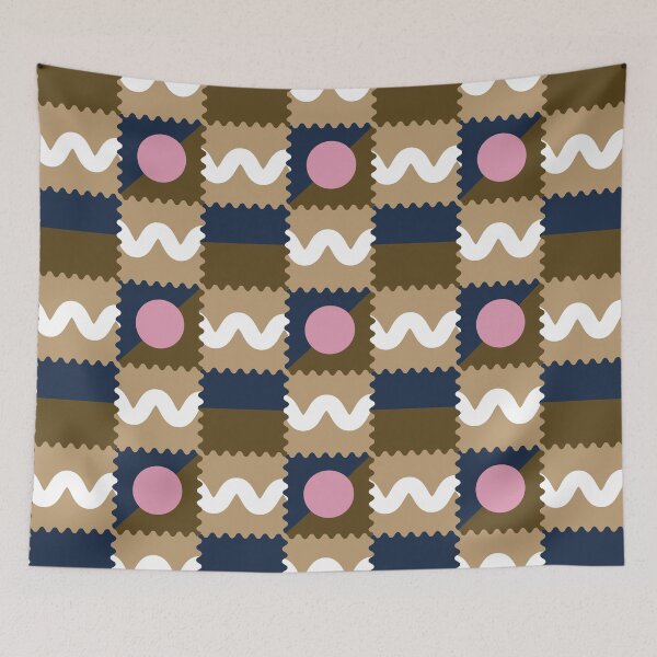 Item preview, Checkered board with zig-zag detail, waves and dots designed and sold by IlustraDeni.