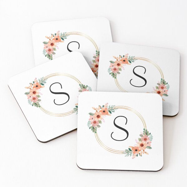 Item preview, Monogram Letter S | Coral Floral Design designed and sold by JustSeasons.