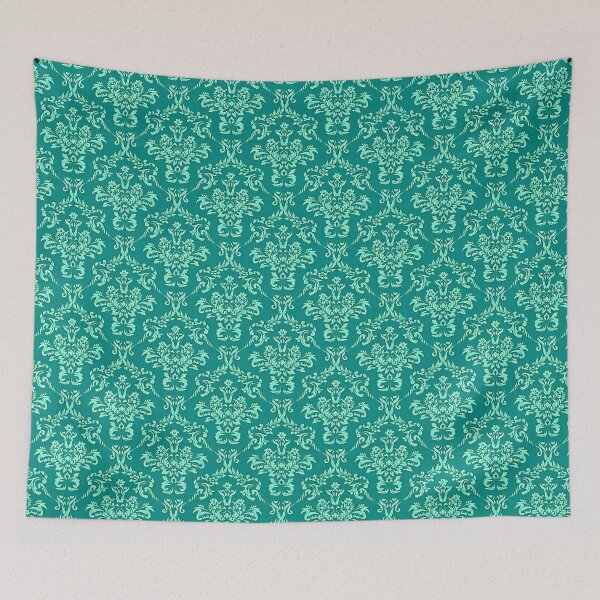 Item preview, Teal Damask Wallpaper Pattern designed and sold by KellysComColors.