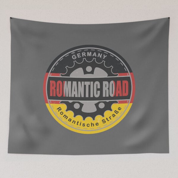 Item preview, Romantic Road Germany Vintage Flag Color Cycling Design designed and sold by CynthiaGraphics.