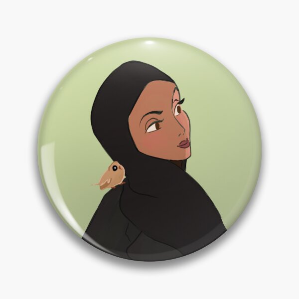 Item preview, Hijab girl with yellow bird designed and sold by Ibaa Al Rawahi.