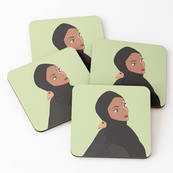 Item preview, Hijab girl with yellow bird designed and sold by Ibaa Al Rawahi.