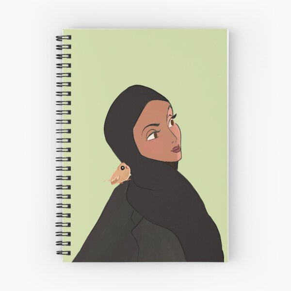 Item preview, Hijab girl with yellow bird designed and sold by Ibaa Al Rawahi.