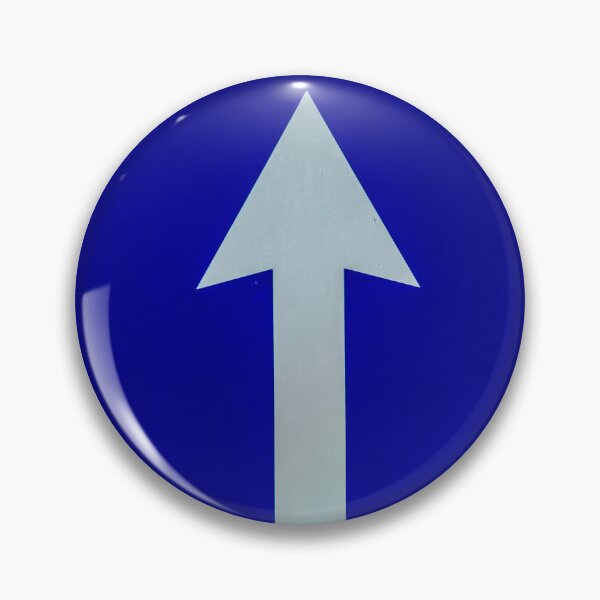 Item preview, Rounded traffic sign in blue and white, ahead only designed and sold by lena-maximova.