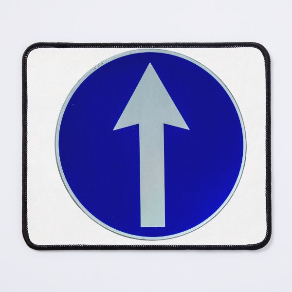 Item preview, Rounded traffic sign in blue and white, ahead only designed and sold by lena-maximova.