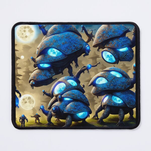Item preview, Stompy blue alien battlesnails with moons in their armor I designed and sold by BrachiaST.