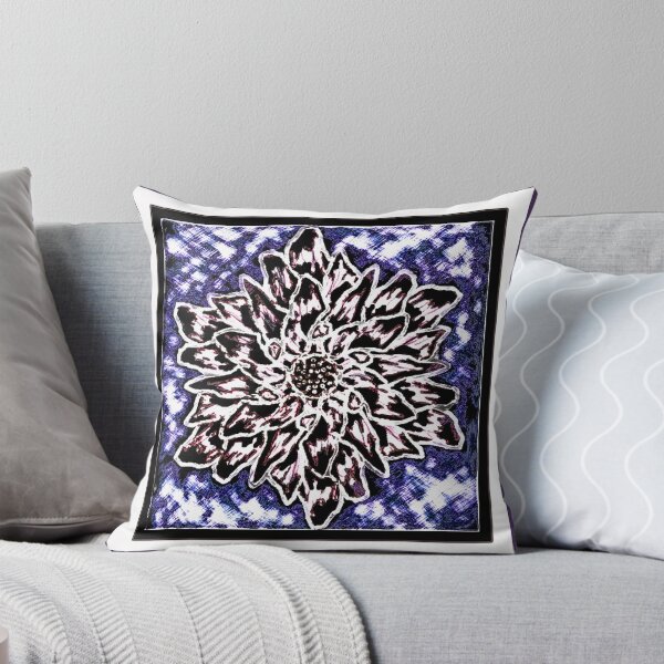 Item preview, Abstract dahlia design, black/indigo designed and sold by Jillyanne Downs.