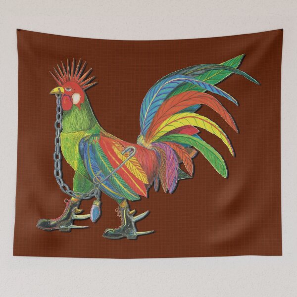 Artikelvorschau, Punky Rooster Basic on Brown Threads entworfen und verkauft von AJLeibengeist.