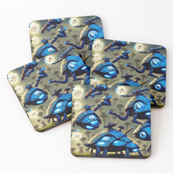 Item preview, Stompy blue alien battlesnails with moons in their armor II designed and sold by BrachiaST.