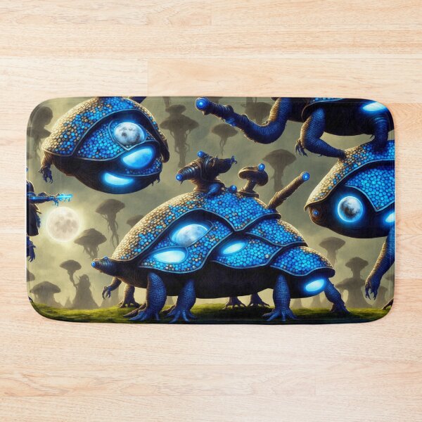 Item preview, Stompy blue alien battlesnails with moons in their armor II designed and sold by BrachiaST.