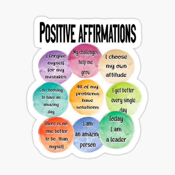 "Positive Affirmations for a good mental health" Sticker for Sale by