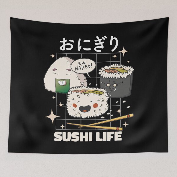 Item preview, Funny Kawaii Onigiri Sushi Japanese Rice Ball Aesthetic designed and sold by MrEddie10.