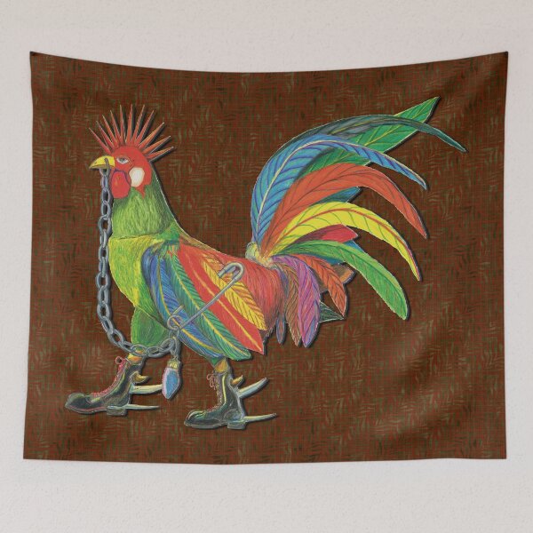 Artikelvorschau, Punky Rooster Basic on Brown Color Dark entworfen und verkauft von AJLeibengeist.