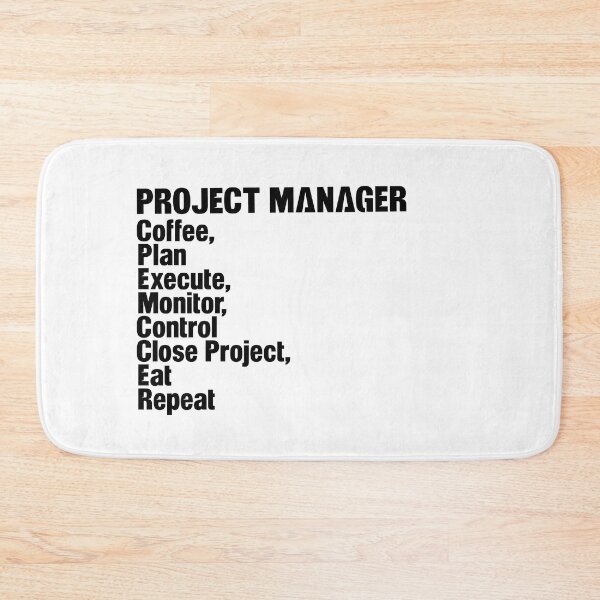 Artikelvorschau, Projektmanager: Kaffee trinken, planen, ausführen, überwachen, steuern, Projekt abschließen, essen, wiederholen, entworfen und verkauft von TeesYouWant.