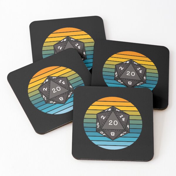 Item preview, Vintage Black D20 Dice Retro Sunset Board game Lover Essential Costume designed and sold by 27th-Tee.