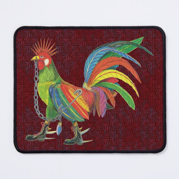 Artikelvorschau, Punky Rooster Basic on Burgundy Zig Black entworfen und verkauft von AJLeibengeist.