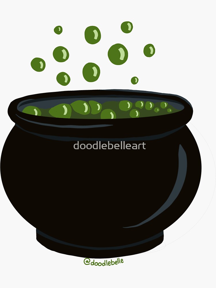 "Bubbling Cauldron" Sticker for Sale by doodlebelleart Redbubble