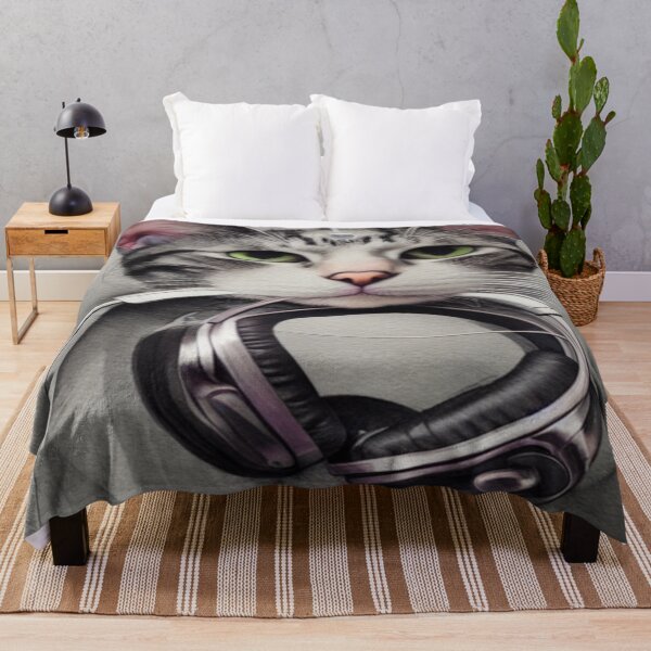 Item preview, Cat with headphones designed and sold by TravelingOak.