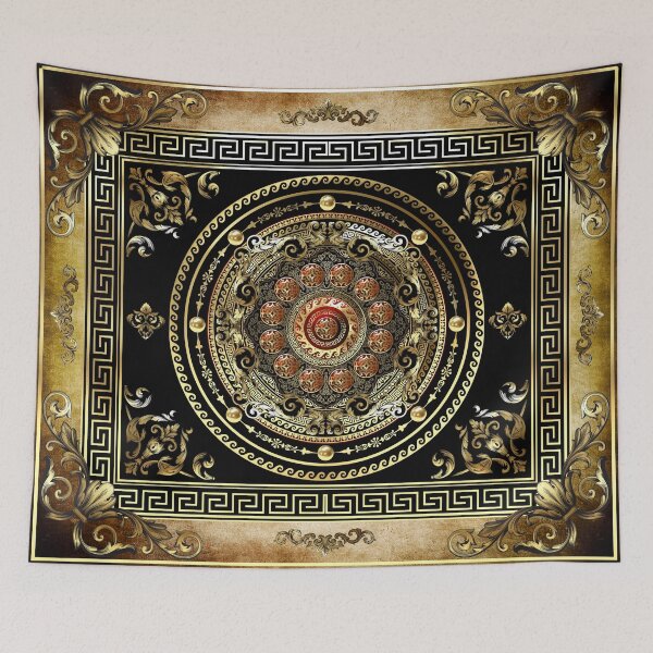 Item preview, Vintage Style Rustic Red Baroque Ornate Greek Key designed and sold by Yiorgos Designs.