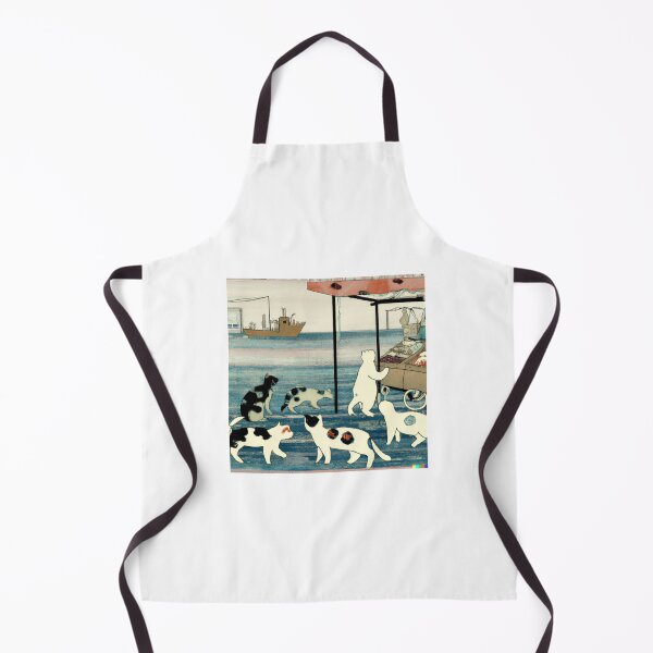 Item preview, Traditional Japanese Ukiyo-e Cats at a Fish Market - AI Generated designed and sold by Roboutique.