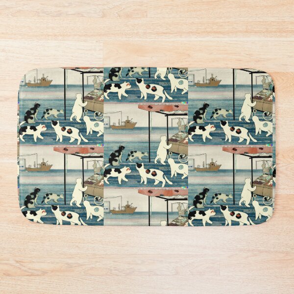 Item preview, Traditional Japanese Ukiyo-e Cats at a Fish Market - AI Generated designed and sold by Roboutique.
