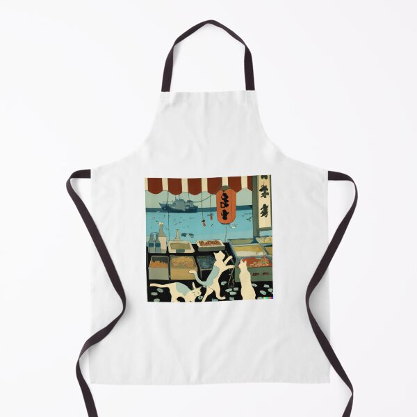 Item preview, Traditional Japanese Ukiyo-e Cats at a Fish Market v2 - AI Generated designed and sold by Roboutique.