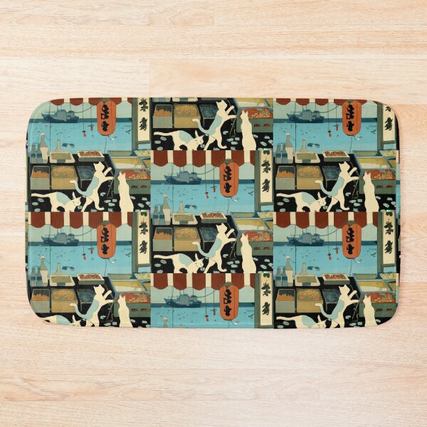 Item preview, Traditional Japanese Ukiyo-e Cats at a Fish Market v2 - AI Generated designed and sold by Roboutique.