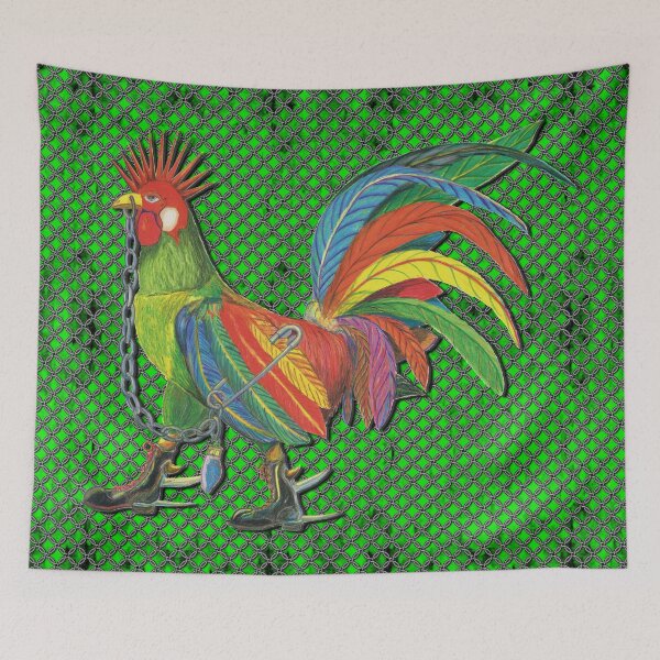 Artikelvorschau, Punky Rooster Basic on Forrest Green and Chains entworfen und verkauft von AJLeibengeist.