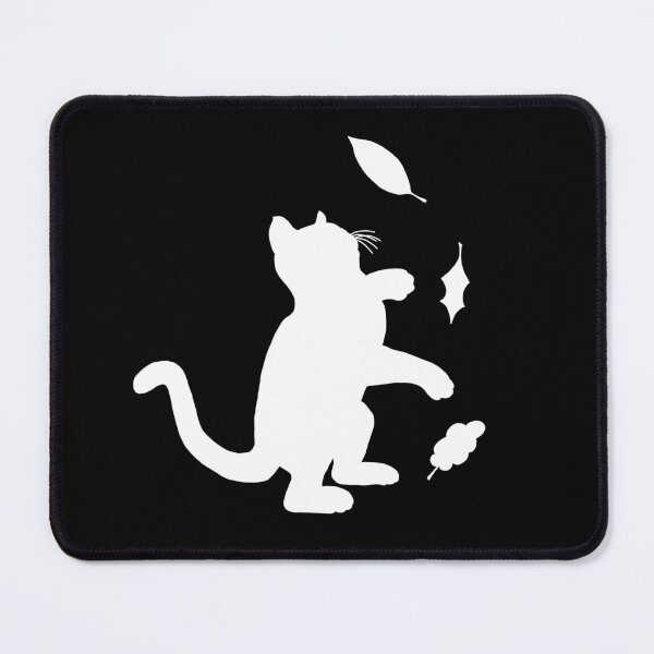 Item preview, White Cat Playing With Leaves Silhouette designed and sold by VoilaDalilah.
