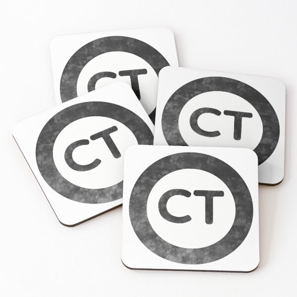 Item preview, Connecticut CT distressed black and white circle designed and sold by Krista Robertson.