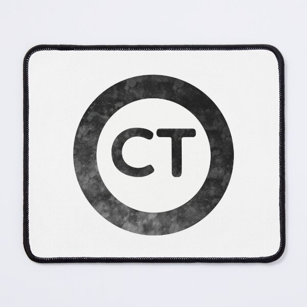 Item preview, Connecticut CT distressed black and white circle designed and sold by Krista Robertson.
