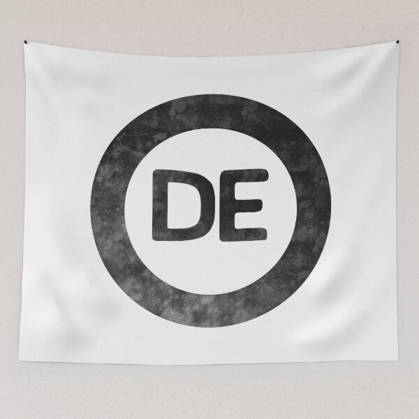 Item preview, Deleware DE distressed black and white circle designed and sold by Krista Robertson.