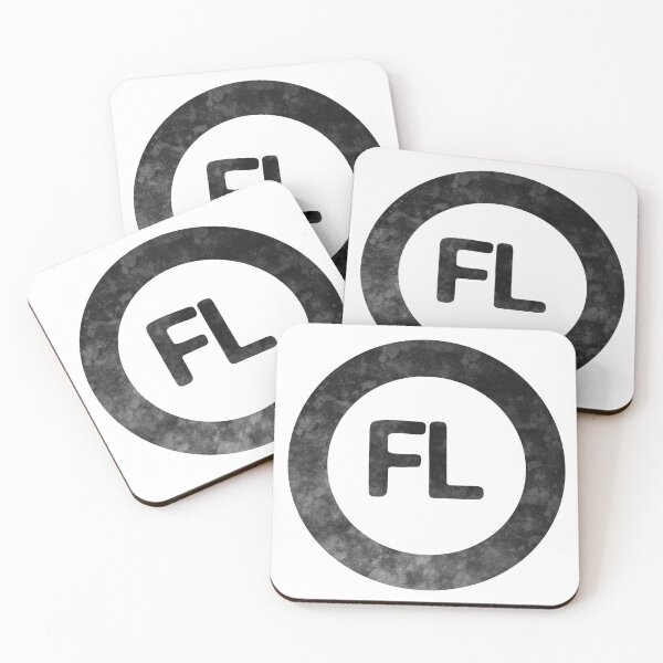 Item preview, Florida FL distressed black and white circle designed and sold by Krista Robertson.