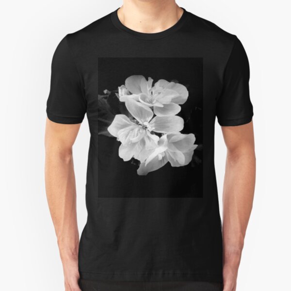 Geranium in black and white Slim Fit T-Shirt